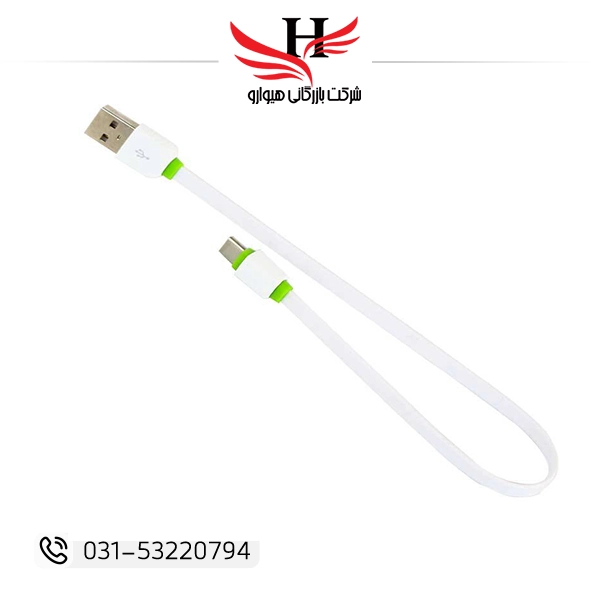 کابل پاوربانک تایپ سی کوتاه مناسب اتصال پاوربانک به گوشی اندروید کابل شارژ Type‑C مقاوم خرید عمده از هیوارو